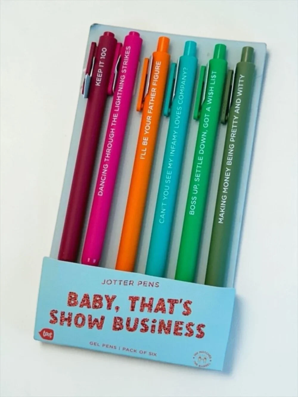 Taylor Swift Lyric Gel Pen Set “Baby That’s Show Business” Swiftie Gift NWT